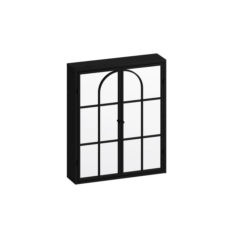 Vintage Two-Door Mirrored Wall Cabinet with 3-Tier Storage