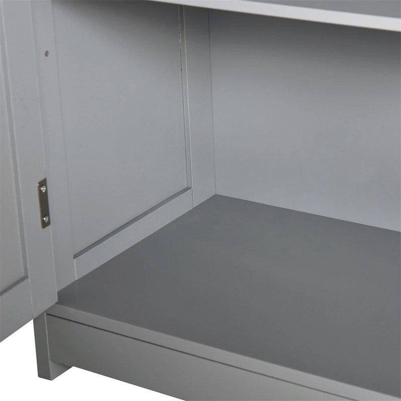 Freestanding Bathroom Floor Cabinet with 2 Drawers & Open Shelf