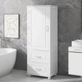 Tall Freestanding Storage Cabinet with 2 Drawers & Adjustable Shelves