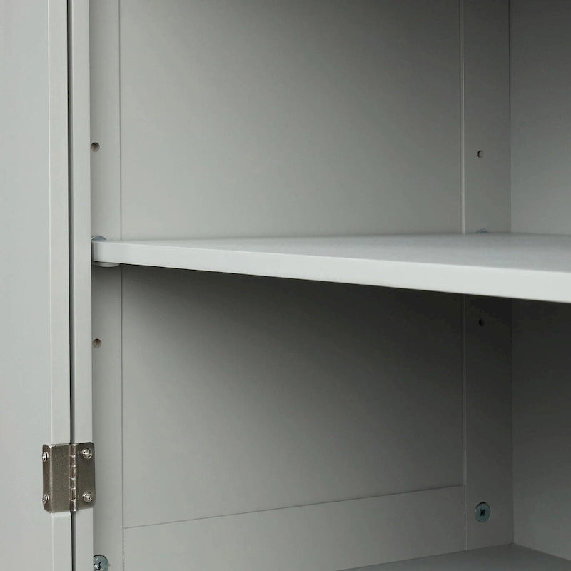 Tall Freestanding Storage Cabinet with 2 Drawers & Adjustable Shelves