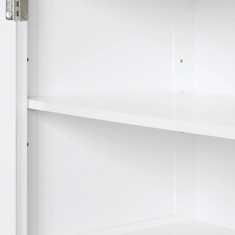 Tall Freestanding Storage Cabinet with 2 Drawers & Adjustable Shelves
