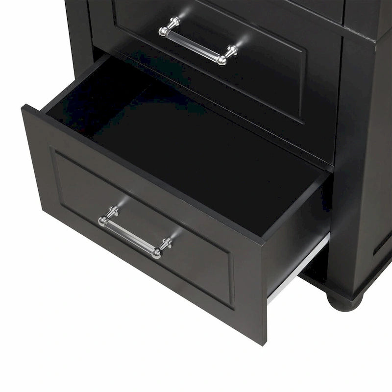 Tall Freestanding Storage Cabinet with 2 Drawers & Adjustable Shelves