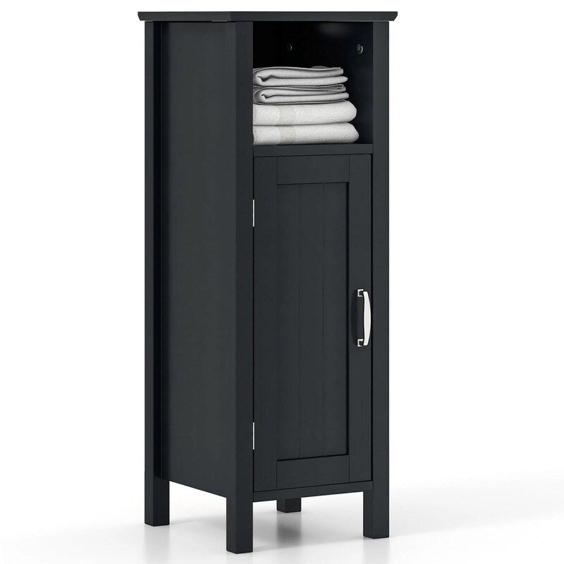 Compact Floor Storage Cabinet with Adjustable Shelves & Door