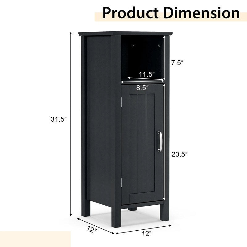 Compact Floor Storage Cabinet with Adjustable Shelves & Door