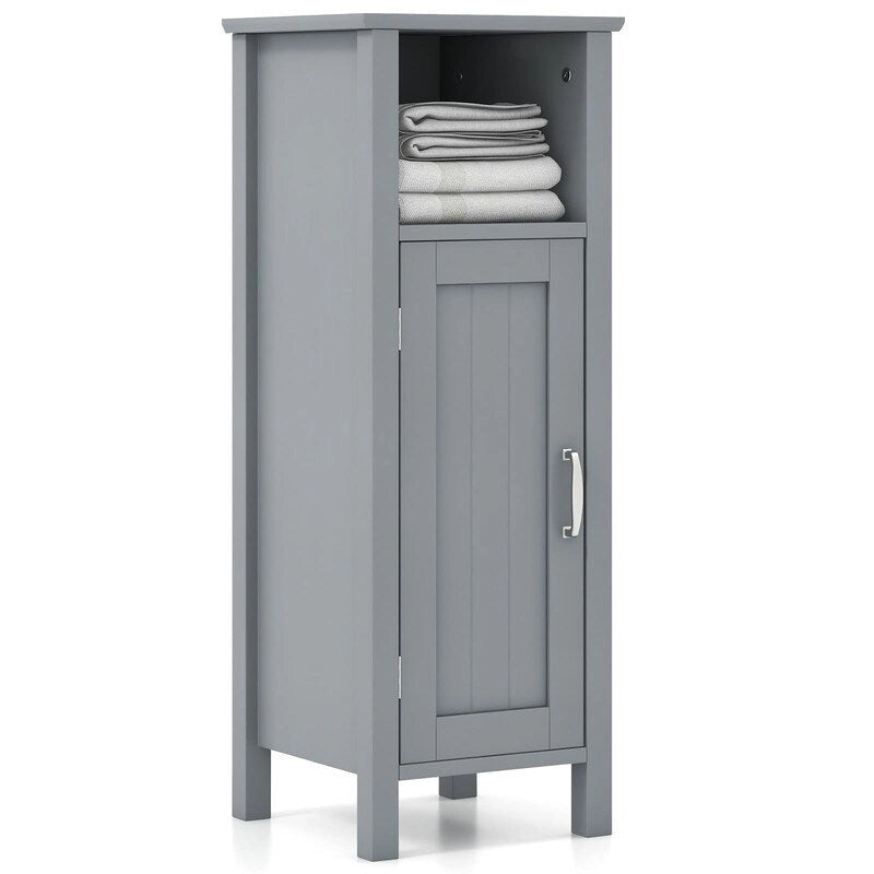 Compact Floor Storage Cabinet with Adjustable Shelves & Door