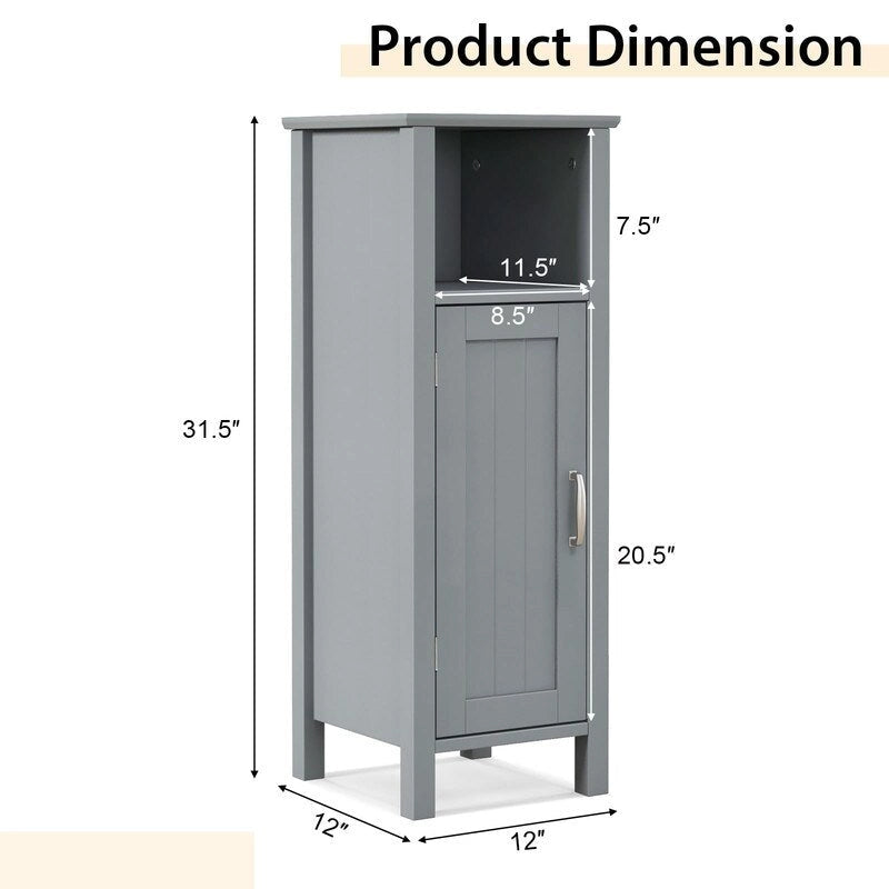 Compact Floor Storage Cabinet with Adjustable Shelves & Door