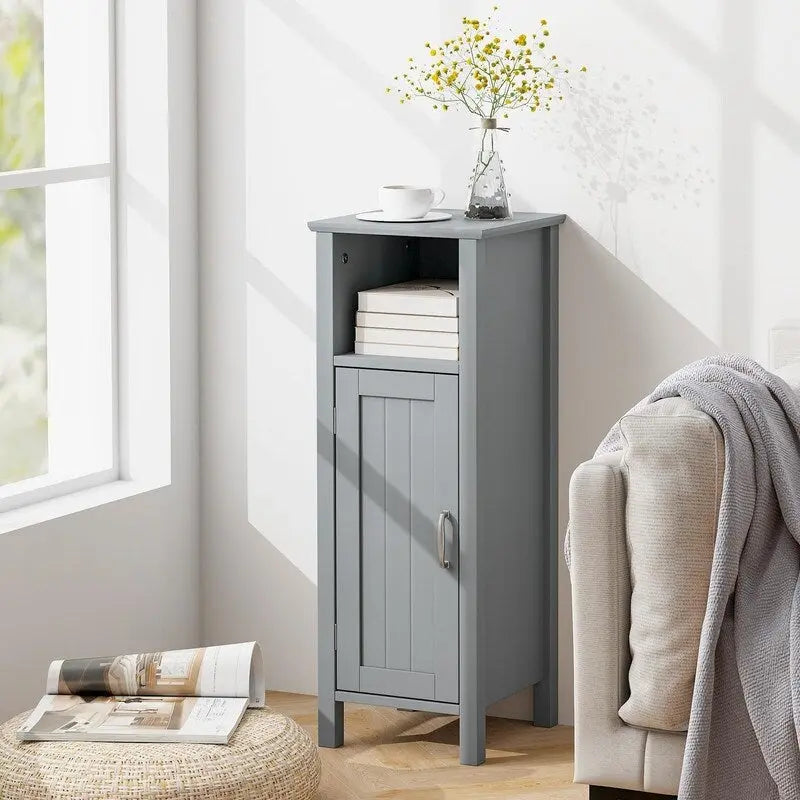 Compact Floor Storage Cabinet with Adjustable Shelves & Door