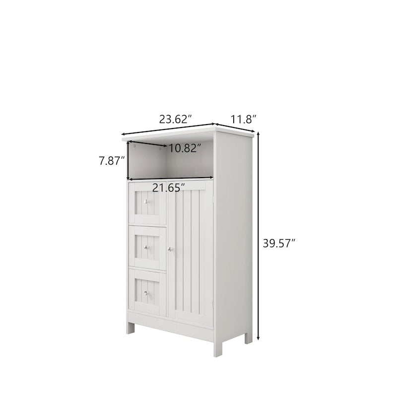 3-Drawer Storage Cabinet with Cabinet Door & Shelf
