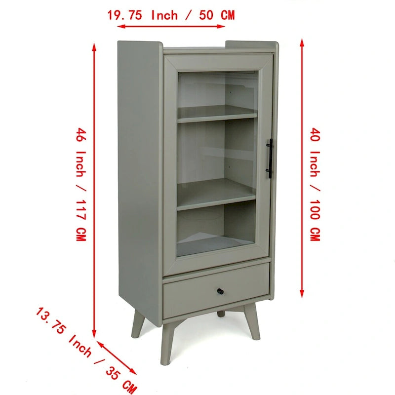 Freestanding Bathroom Storage Cabinet with Adjustable Shelves & Raised Feet