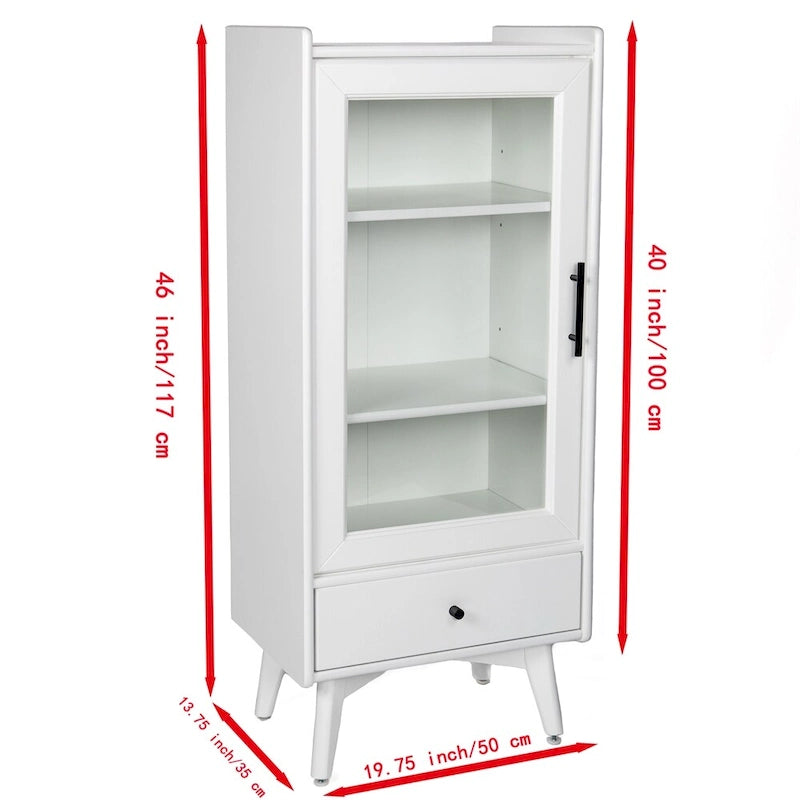 Freestanding Bathroom Storage Cabinet with Adjustable Shelves & Raised Feet
