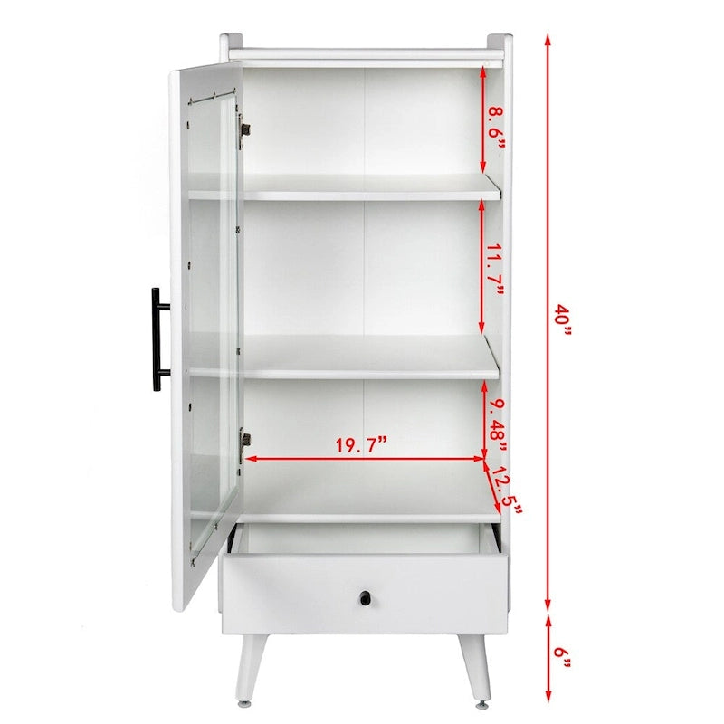 Freestanding Bathroom Storage Cabinet with Adjustable Shelves & Raised Feet