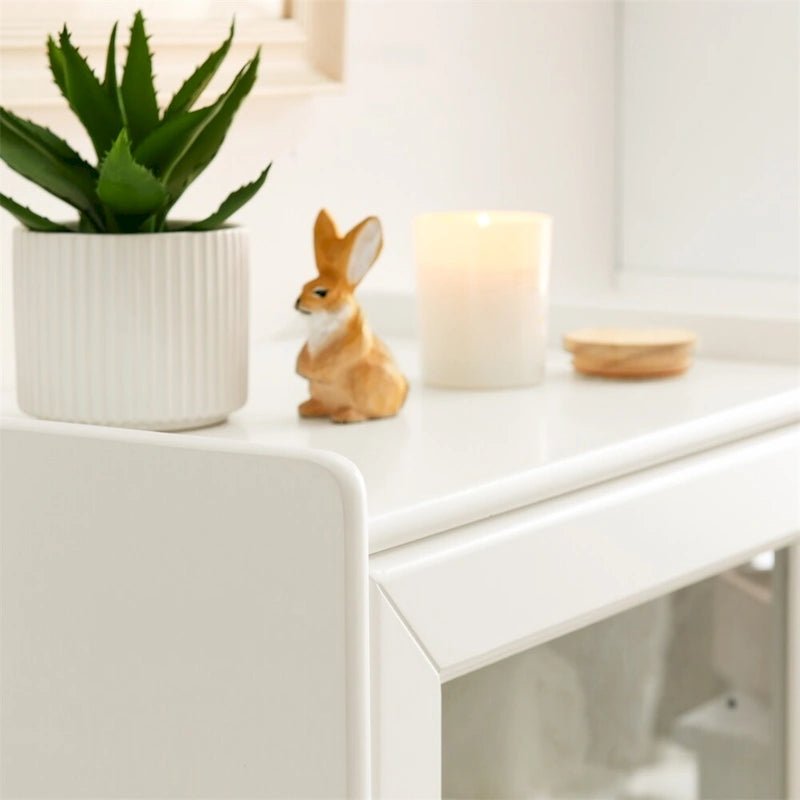 Freestanding Bathroom Storage Cabinet with Adjustable Shelves & Raised Feet
