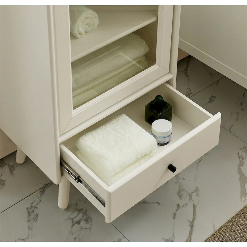 Freestanding Bathroom Storage Cabinet with Adjustable Shelves & Raised Feet