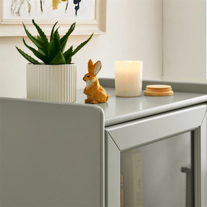 Freestanding Bathroom Storage Cabinet with Adjustable Shelves & Raised Feet