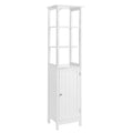Slim Floor Cabinet with Open Shelves & Adjustable Interior Shelf