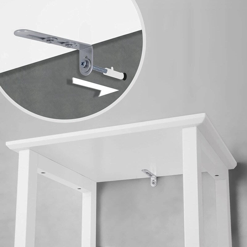 Slim Floor Cabinet with Open Shelves & Adjustable Interior Shelf