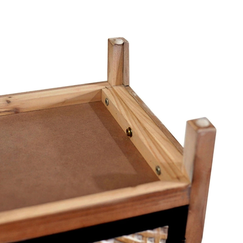 Natural Wood Storage Cabinet with Drawers & Doors