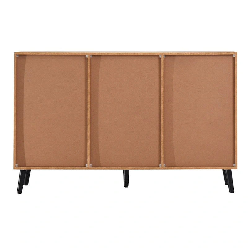 Wood Sideboard Buffet Cabinet with 3 Drawers & 2 Doors