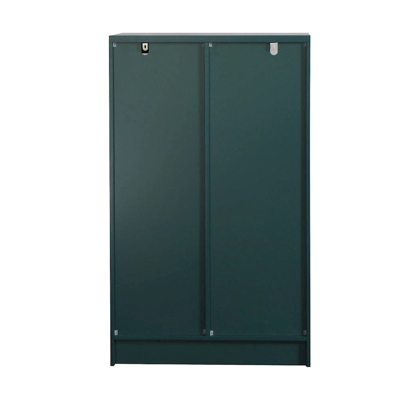 Modern Wood Floor Cabinet with 2 Glass Doors & Adjustable Shelves