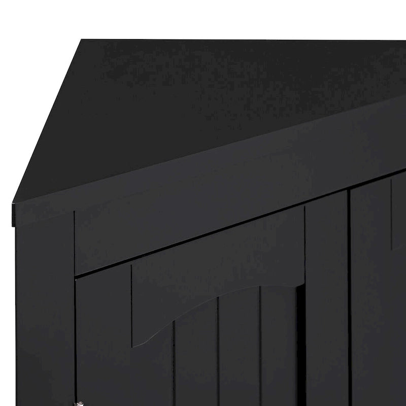 Freestanding Corner Storage Cabinet with Doors & Adjustable Shelves