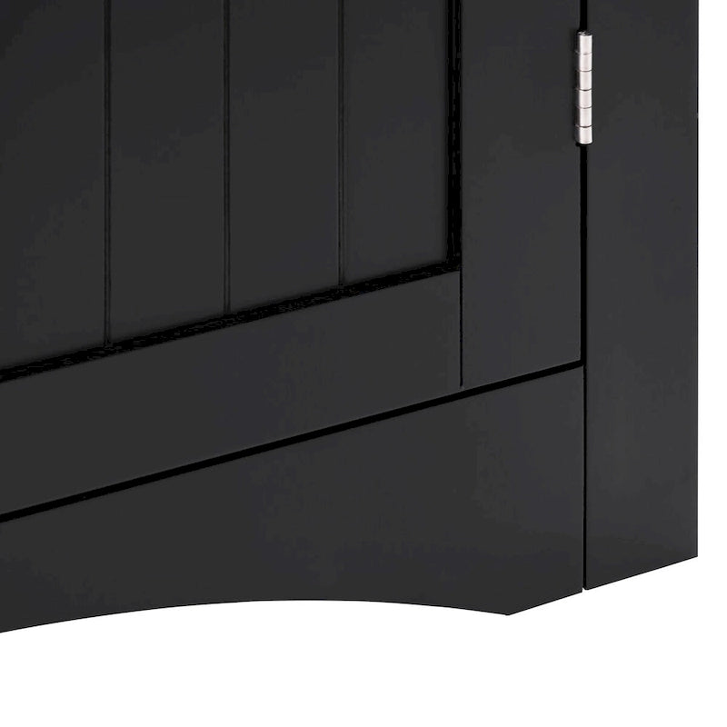 Freestanding Corner Storage Cabinet with Doors & Adjustable Shelves